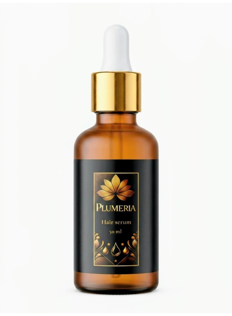Plumeria Hair Serum Rich with Argan Oil – Silky Smooth, Frizz-Free Hair with High Heat Protection - Image 1