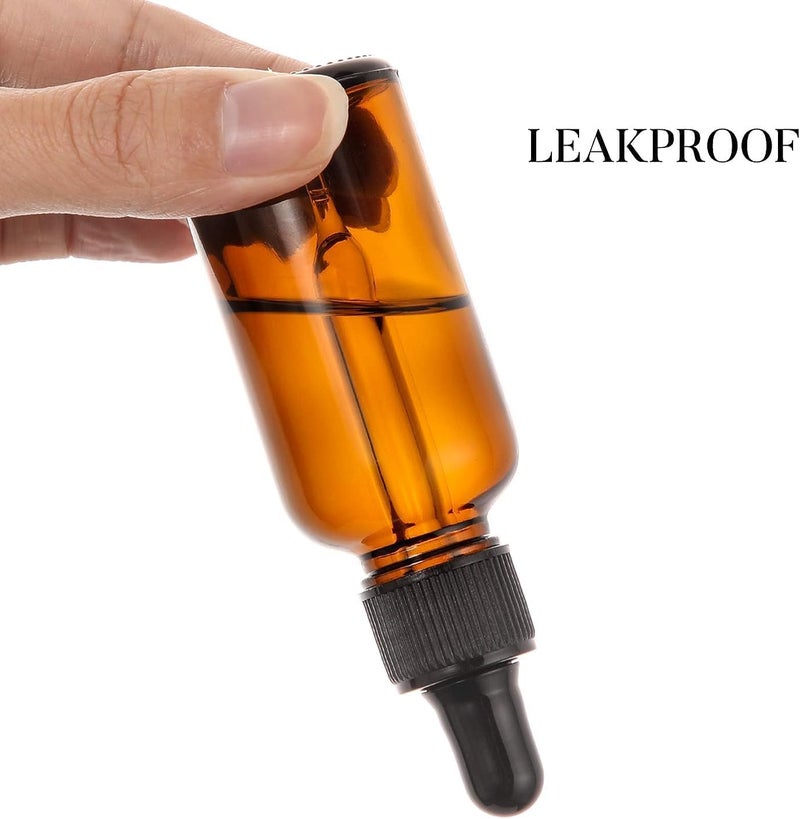 Set of 2 Droppers (2 Droppers) Glass 30ml Dark Amber - Image 1