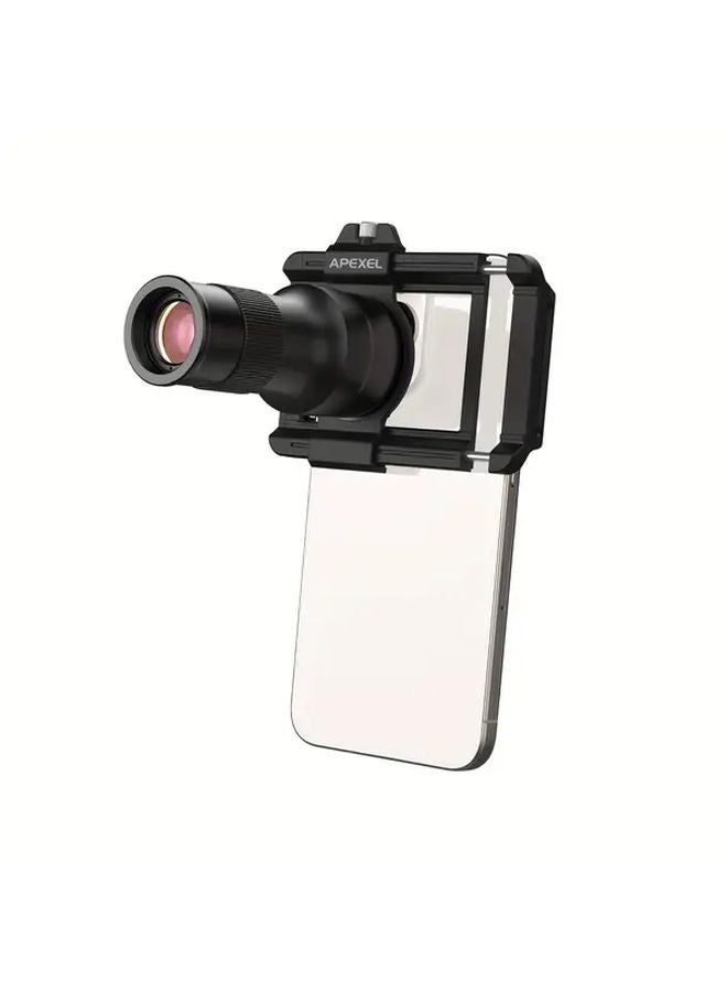 عدسة الهاتف الذكية Apexel 6X للتقريب والماكرو، تلسكوب أحادي العين أسود 2 في 1 - Image 1