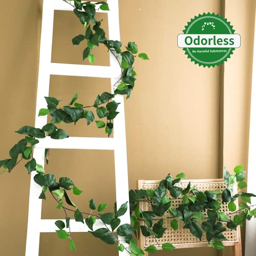 dallisten 3 Strands Artificial Vines Kit, 71" Silk Eucalyptus Ivy Garland Green Leaves Natural Odorless, Fake Greenery Hanging Plants Decoration for Home, Bedroom, Wall, Party, Wedding Decor - Image 3
