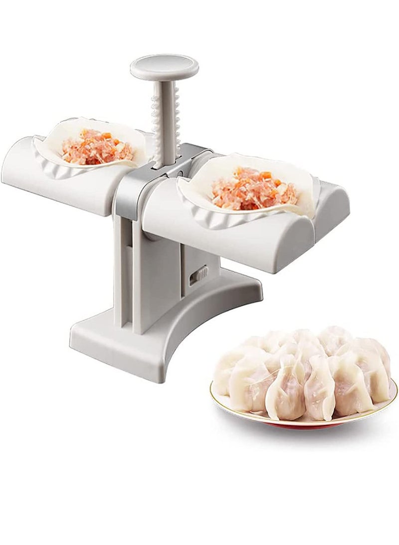 GENNEXT Automatic Dumpling Maker,Household Double Head Dumpling Press Machine Mould, Safe Healthy Stainless Steel Kitchen Tool for Dumpling Making, Wrap Two at A Time - Image 1