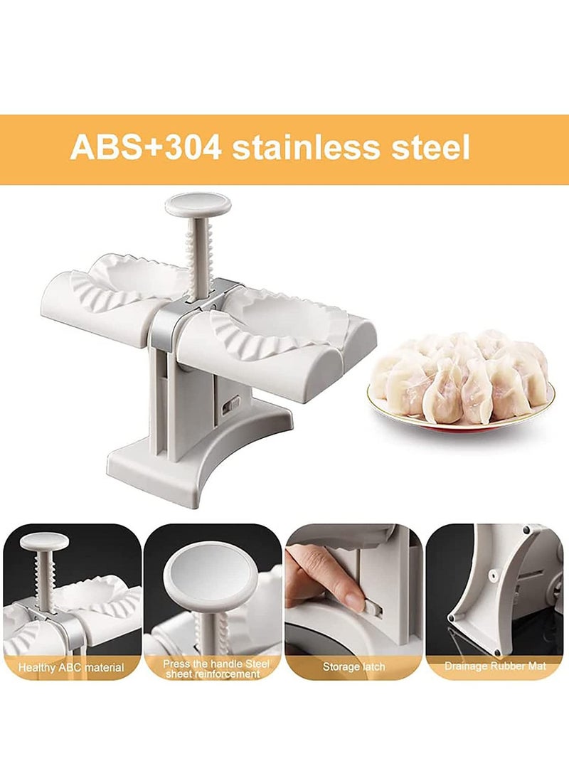 GENNEXT Automatic Dumpling Maker,Household Double Head Dumpling Press Machine Mould, Safe Healthy Stainless Steel Kitchen Tool for Dumpling Making, Wrap Two at A Time - Image 4