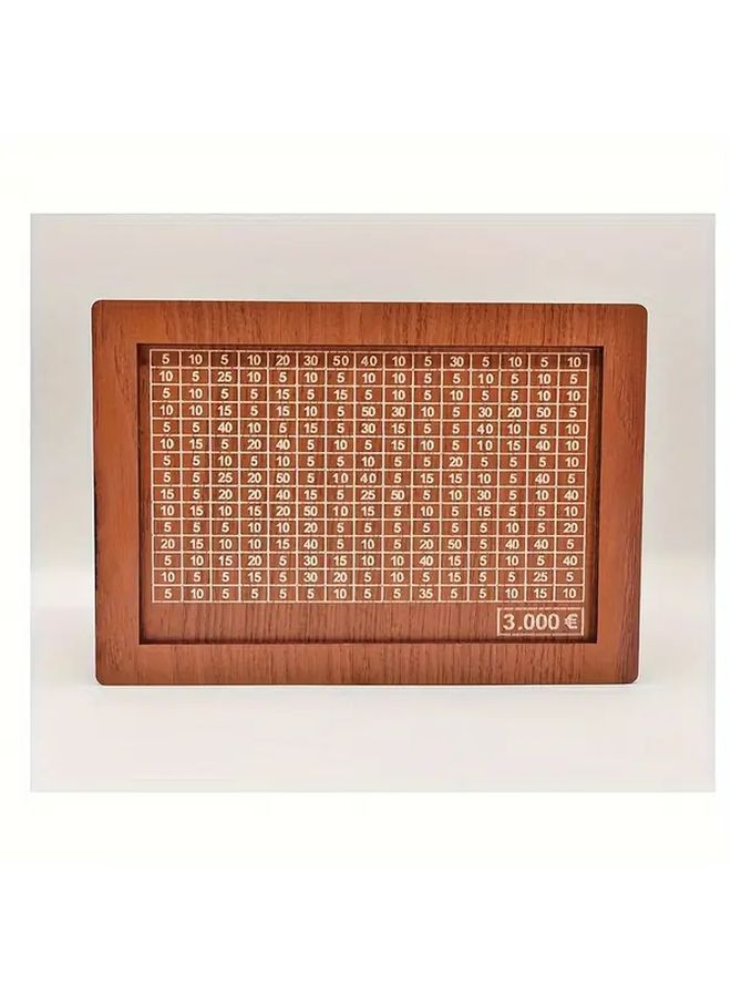 Light Brown Wood Money Bank With Coin Counter Euro Slot For 3000 Euros - Image 1