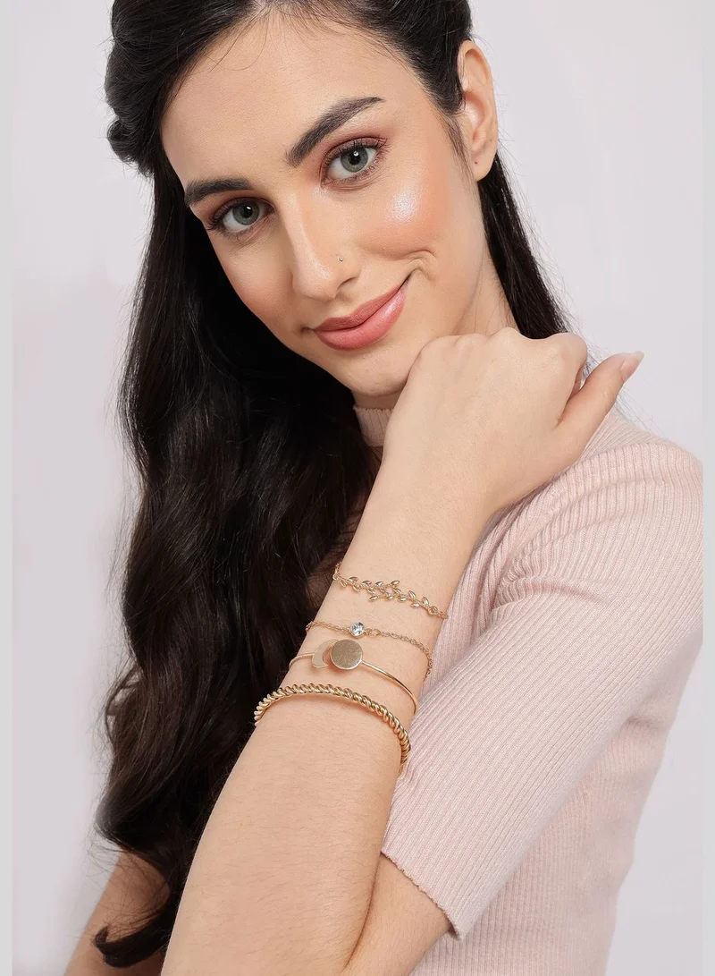 SOHI Pack of 4 Gold Plated Designer Bracelet
