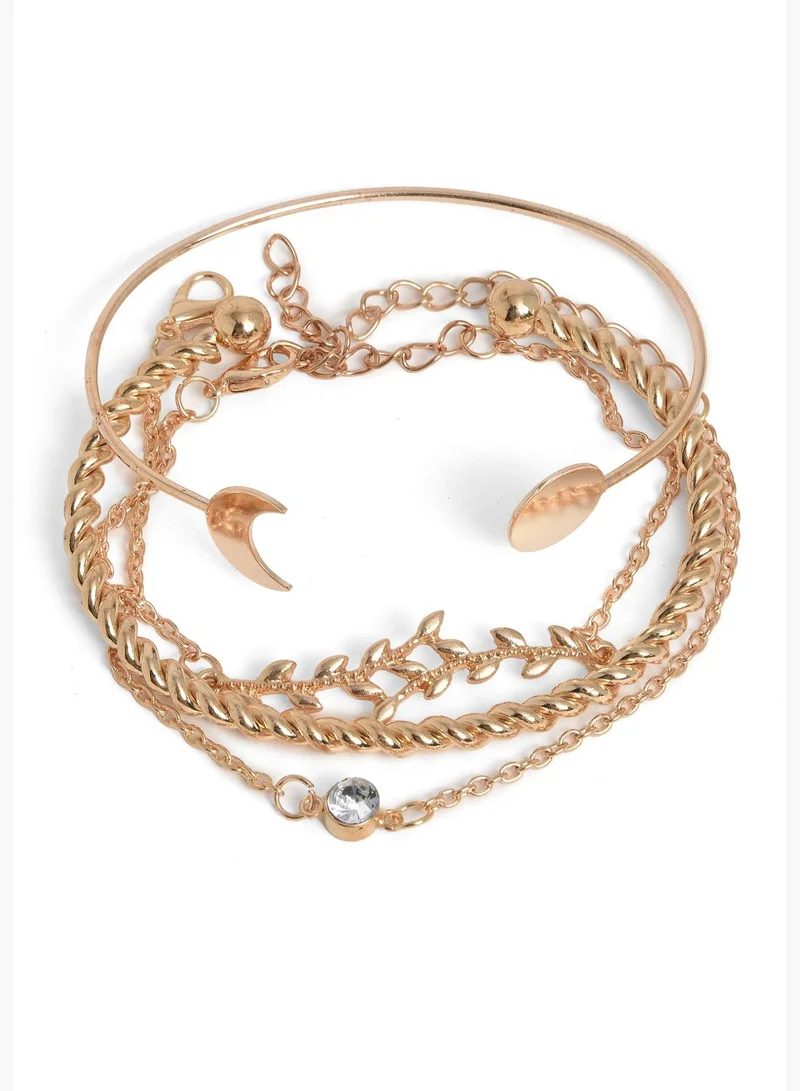 SOHI Pack of 4 Gold Plated Designer Bracelet