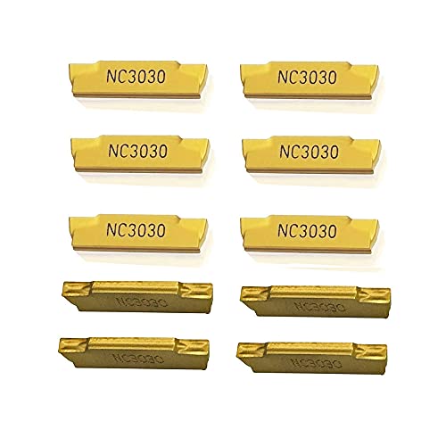 LAHDYFHOE GBJ MGMN200-G 10pcs Tin Coated Carbide Grooving Inserts 2mm Wide Grooving Carbide Inserts Lathe Cutters for MGEHR/MGIVR Lathe Grooving Cut-Off Tool - Image 1