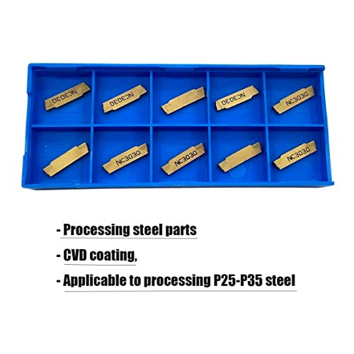 LAHDYFHOE GBJ MGMN200-G 10pcs Tin Coated Carbide Grooving Inserts 2mm Wide Grooving Carbide Inserts Lathe Cutters for MGEHR/MGIVR Lathe Grooving Cut-Off Tool - Image 3
