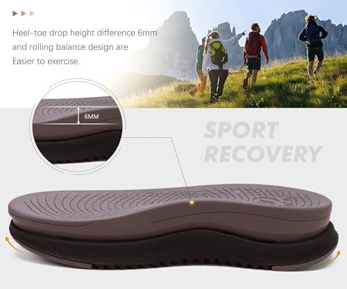 ONCAI Men's Hiking Sandals with Arch Support Mesh Athletic Walking Sandalias Summer Outdoor Cushion Thick Rubber Soles and Recovery Sports Fisherman Sandals Brown Size 10.5 - Image 5