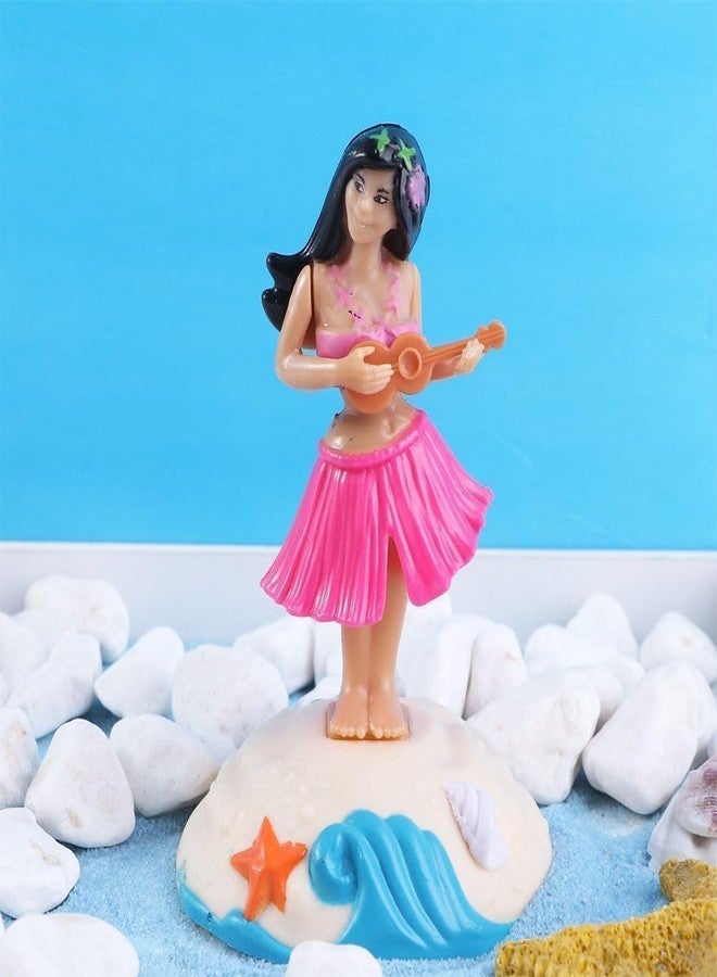 Tnyvm Pink Solar Powered Dancing Hawaiian Girl with Grass Skirt - Swinging Head Doll for Car Dashboard and Desktop Ornaments, Decorations - Image 3