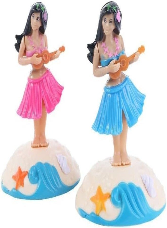 Tnyvm Pink Solar Powered Dancing Hawaiian Girl with Grass Skirt - Swinging Head Doll for Car Dashboard and Desktop Ornaments, Decorations - Image 5