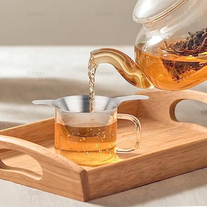 AUEAR 4 Pack Stainless Steel Tea Strainer Fine Mesh Infuser Funnel Different Size Leaf Filter With Double Handles For Coffee Flour Sugar - Image 5