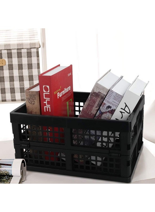 Saedy 16 Liter Black Folding Storage Crates, Collapsible Crate Plastic Basket Bins, 2 Packs - Image 3