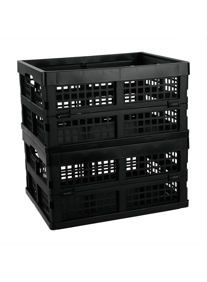 Saedy 16 Liter Black Folding Storage Crates, Collapsible Crate Plastic Basket Bins, 2 Packs - Image 1