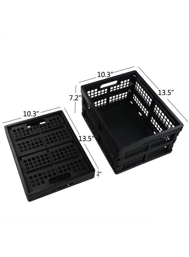 Saedy 16 Liter Black Folding Storage Crates, Collapsible Crate Plastic Basket Bins, 2 Packs - Image 5