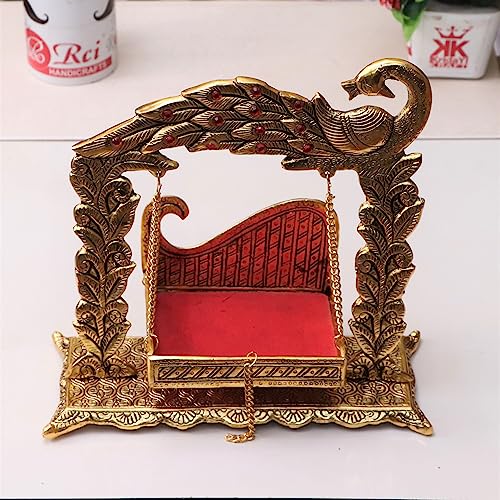 KridayKraft Laddu Gopal Palana Metal Jhulla for Janmastmi Festive Gold Plated Decor Your Home, Temple Office,Gift Article. - Image 4
