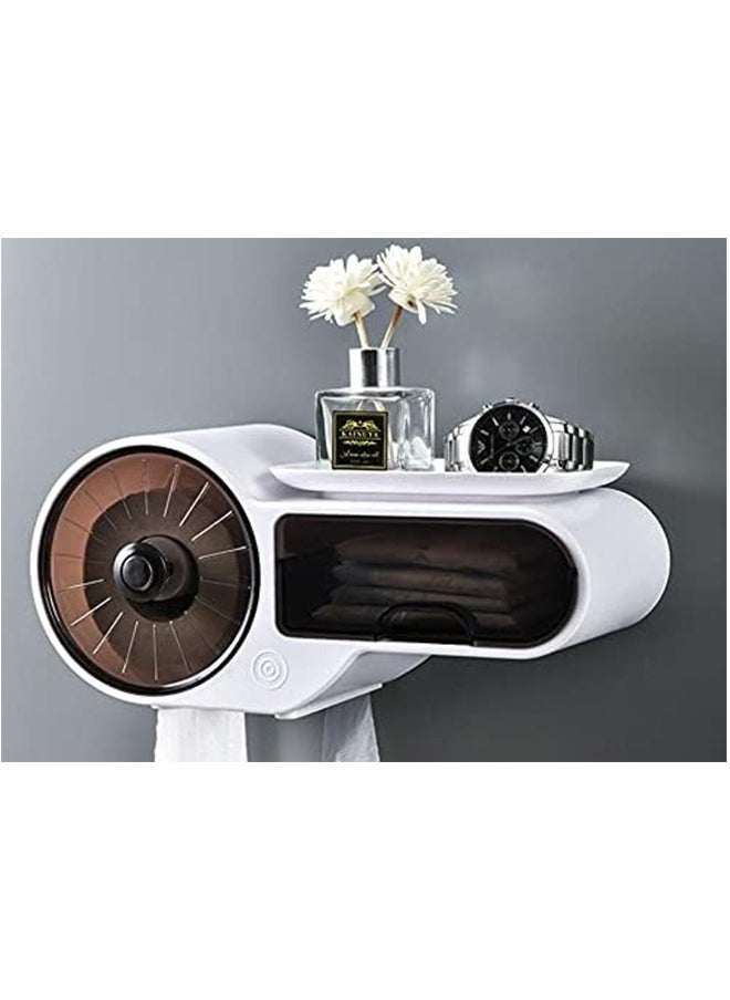 JCB CHIC - Toilet Paper Holder, Wall-Mounted Waterproof and Rust-Proof Paper Towel Holder, Self-Adhesive with Storage Box Bathroom Toilet Paper Holder Paper Tissue Box, no Drilling Required - Image 1