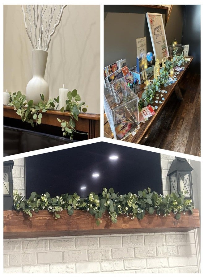 YNHFIFI 2Pcs Eucalyptus Garland, 6FT Green Garland with Flowers, Artificial Faux Greenery Vines for Wedding Party Table Centerpieces Runner Room Home Mantle Decor - Image 4