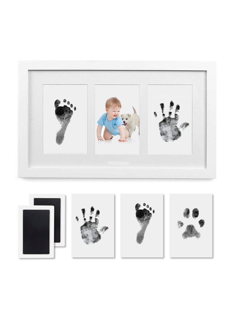 SYOSI Baby Handprint and Footprint Kit Framed Photo with Clean Touch Ink Pad for Newborn Perfect Gift  - Image 1