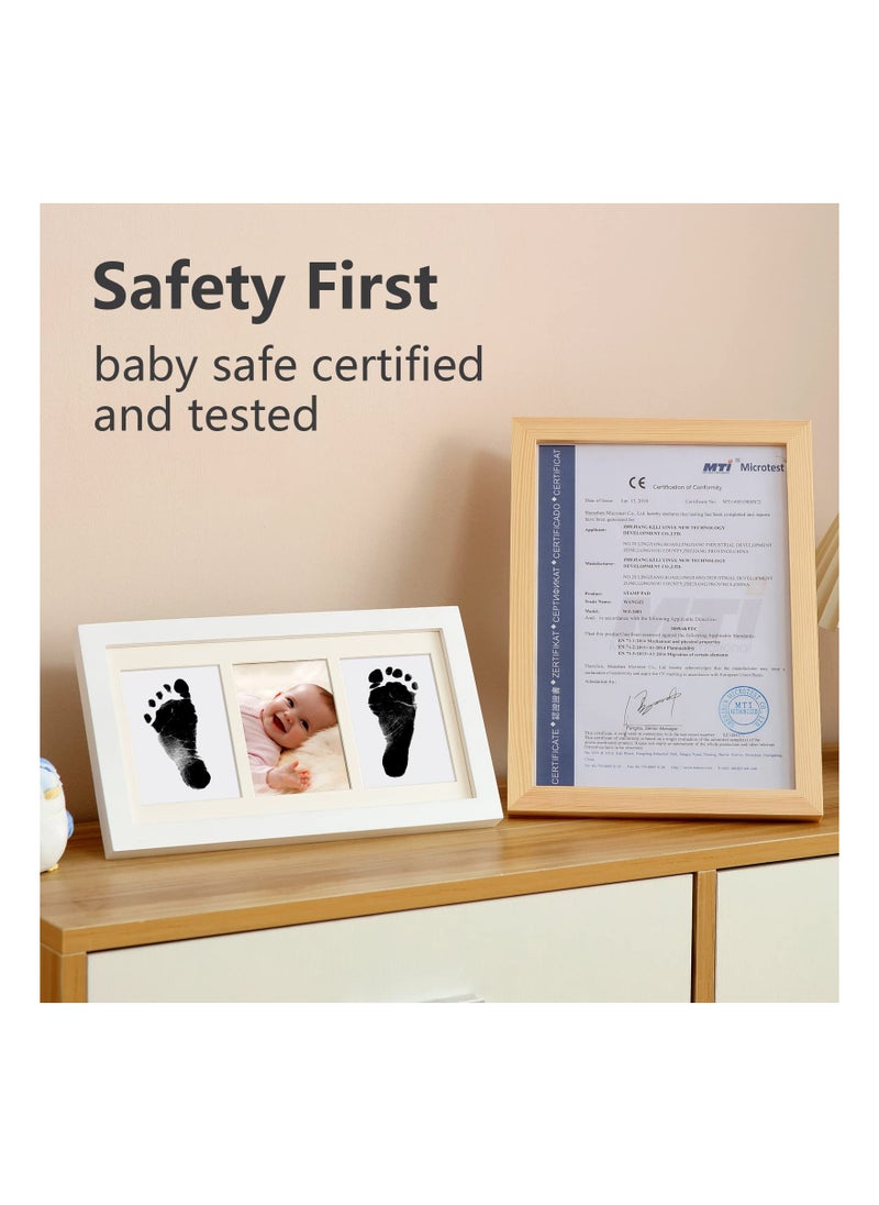 SYOSI Baby Handprint and Footprint Kit Framed Photo with Clean Touch Ink Pad for Newborn Perfect Gift  - Image 2