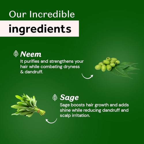 Atulya Neem & Sage Hair Mask for Controlling Dandruff & White Flakes | Anti-Dandruff | Reduces Hair Fall | Paraben, Sulphate & Silicone Free | All Hair Types | 200gm - Image 3