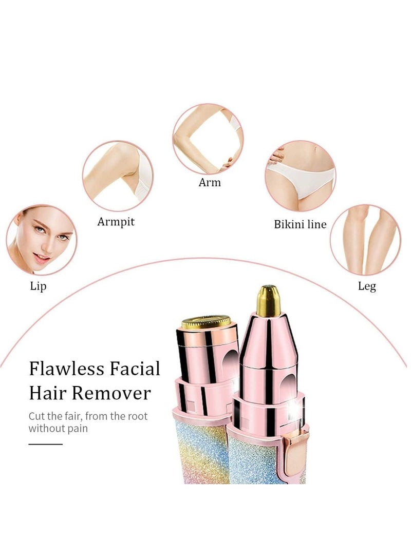 2 in 1 Eyebrow Trimmer & Facial Hair Remover for Women, Rechargeable Eyebrow Razor and Painless Hair Removal, Hair Trimmer and Body Shaver for Lips Nose Face Ear Hair - Image 5