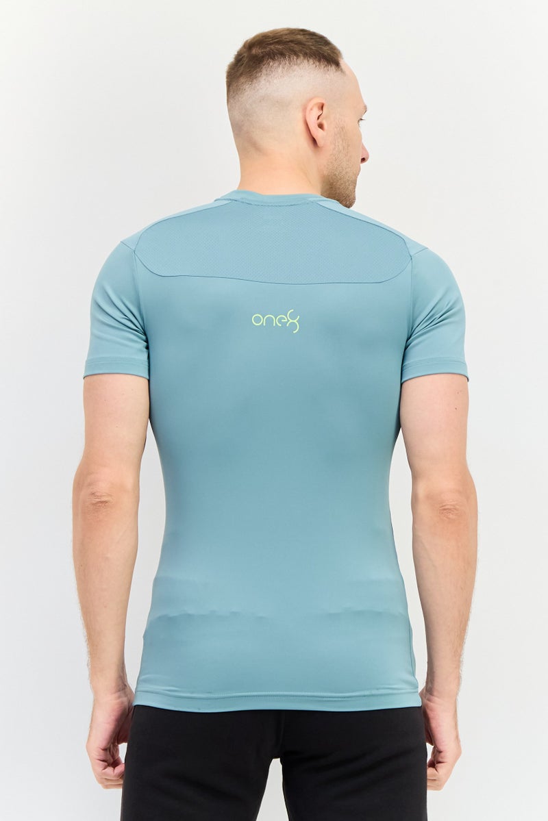 PUMA Men Sportswear Fit Short Sleeves Training T-shirt, Aqua Marine Blue - Image 4