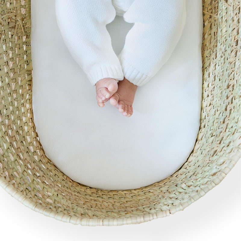 Clair de Lune Moses Basket/Noah Pod Fibre Mattress, Water Resistant Baby Bassinet Mattressess 74 x 28 cm - Image 1