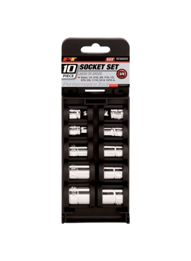 ACE 10-Piece SAE Socket Set Silver 3/8 Inch W38002  - Image 2