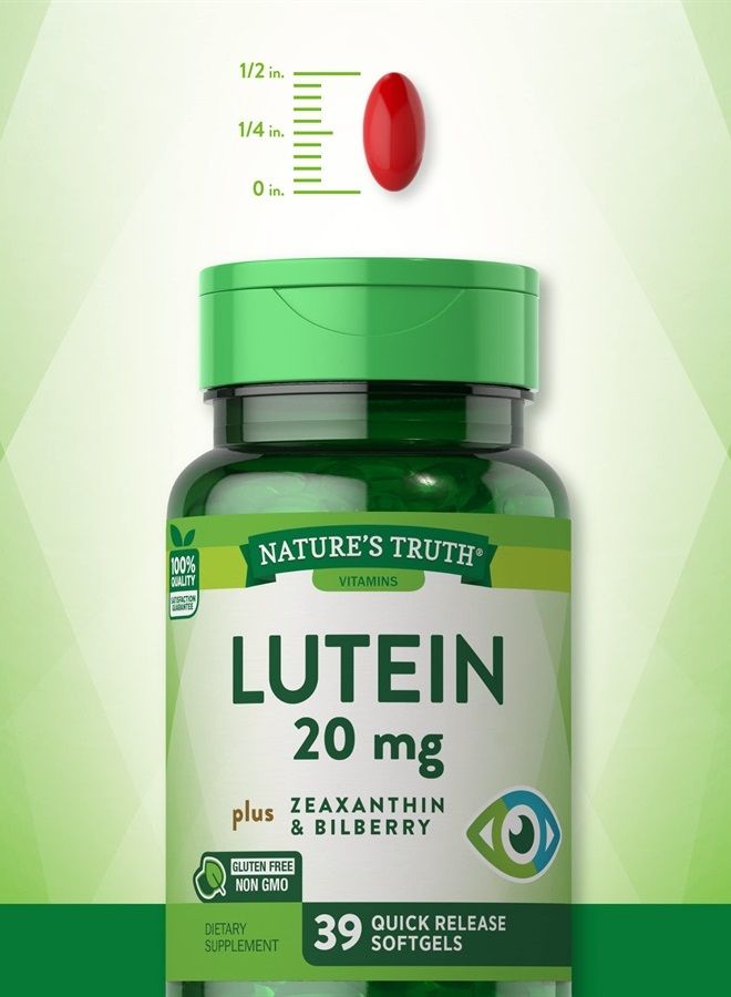 Nature's Truth Lutein and Zeaxanthin with Bilberry | 20 mg | 39 Softgels | Non-GMO & Gluten Free Supplement | by Nature's Truth - Image 5