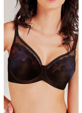 Magic Form 7857 Women's Underwire Lace Minimizer Bra-Black  - Image 1
