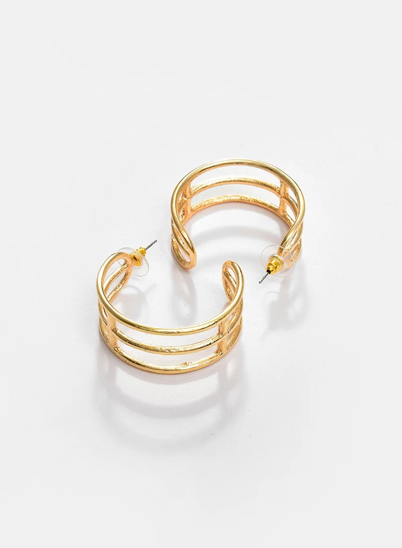 SOHI Contemporary Half Artificial Hoop Earring Jewellery