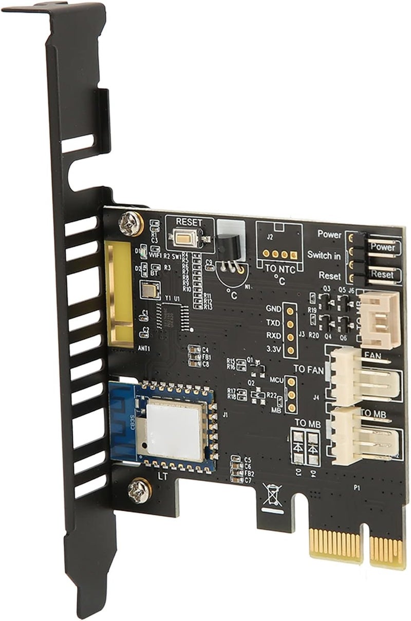 klarako PC Remote Switch Card for Computer, Temperature Detection, Fan Speed, 2.4G Interface, Timer Switch Compatible with All Systems (PCESWBT-T01) - Image 2