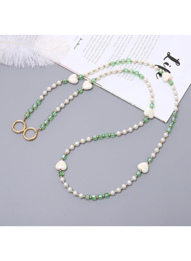 NIBEMINENT Phone Charm/ Chain Strap for Women Girls,K3197 Hand Strung Pearls Cell Phone Case Lanyard Wrist Strap