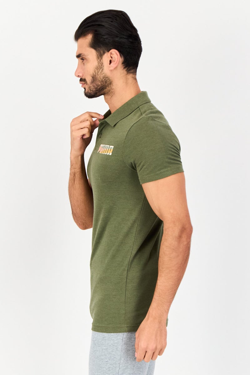 PUMA قميص بولو قصير الأكمام للرجال مناسب للرياضة في الهواء الطلق، زيتوني - Image 3