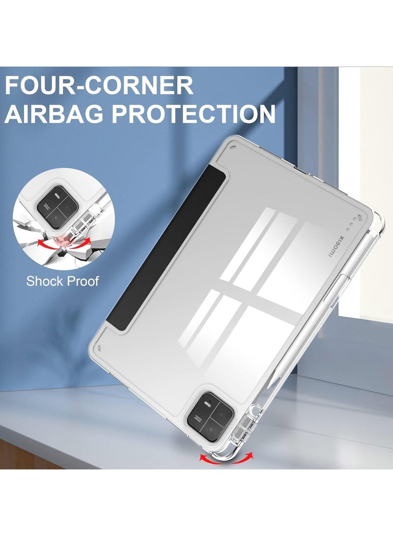 Arabest Case with Pen Holder for Xiaomi Pad 6 / Pad 6 Pro, Transparent Hard Shell Back Trifold Smart Cover Protective Slim Case for Xiaomi Mi Pad 6 /Pad 6 Pro 11” 2023 Release (Black) - Image 5