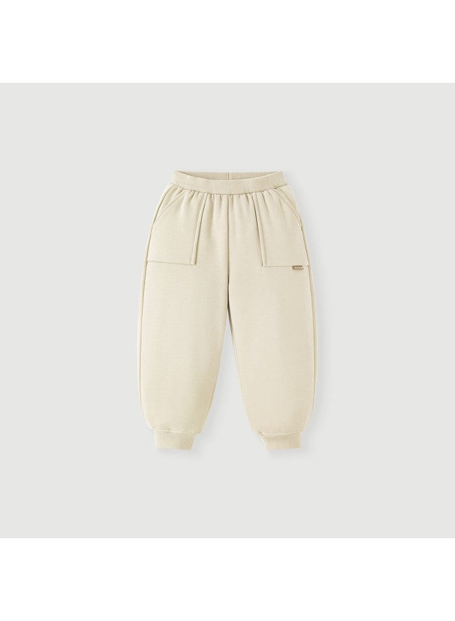 Minibala Kids Winter Fleece-lined Bubble Pants Uni Children's Warm Long Pants - Image 3
