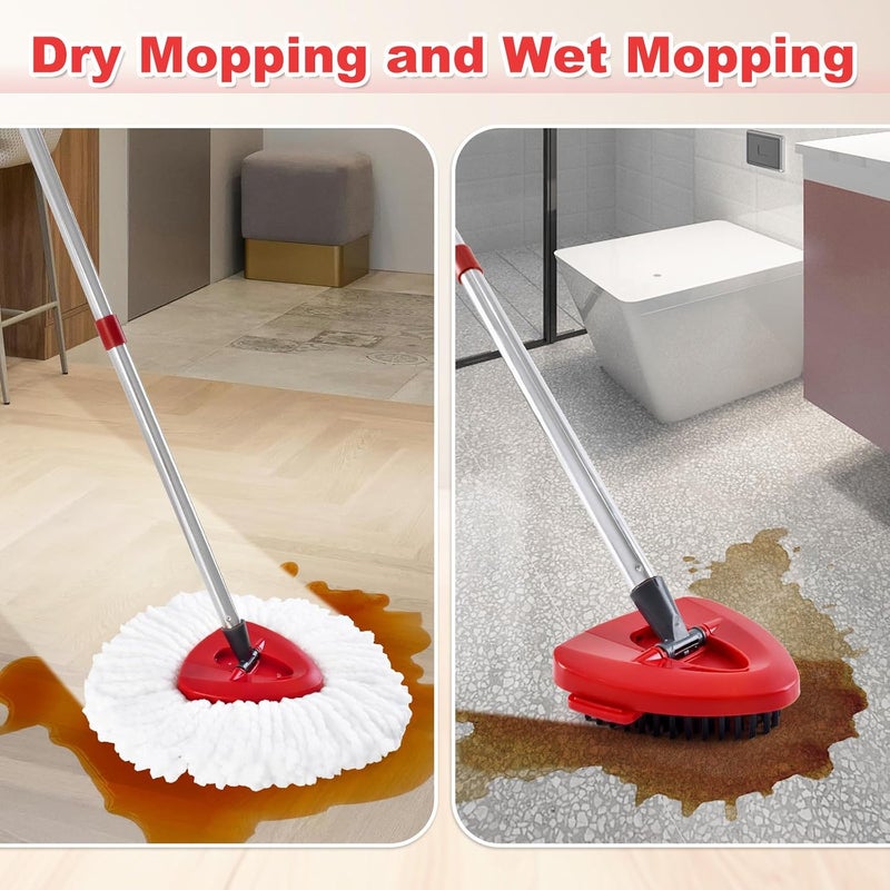 مجموعة كاملة من رؤوس المكنسات لنظام O Cedar EasyWring ذو الخزان الواحد، تتضمن قاعدة واحدة ورأس مكنسة من نوع OCedar Scrubber و3 رؤوس مكنسة قابلة للاستبدال، مجموعة تنظيف شاملة للاستخدام في المنزل والمطبخ. - Image 5