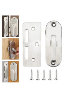 SYOSI Stainless Steel Sliding Door Lock, 90 Degree Flip Latch Cam Lock, Curved Door Buckle Sliding Barn Door Lock, Moving Door Right Angle Buckle for Wooden Doors, Barn Doors, Sliding Door  - Image 1