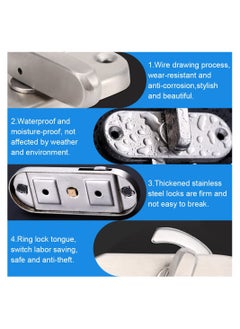 SYOSI Stainless Steel Sliding Door Lock, 90 Degree Flip Latch Cam Lock, Curved Door Buckle Sliding Barn Door Lock, Moving Door Right Angle Buckle for Wooden Doors, Barn Doors, Sliding Door  - Image 2