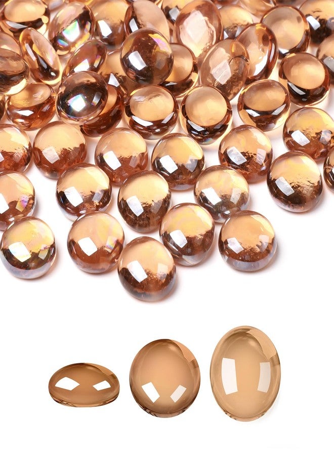SUREAM 1LB Flat Glass Marbles, Brown Decorative Marbles for Vase Filler, Glass Beads Stone for Fish Tank Rocks Vase Fillers DIY Crafts Table Scatter Decor - Image 1