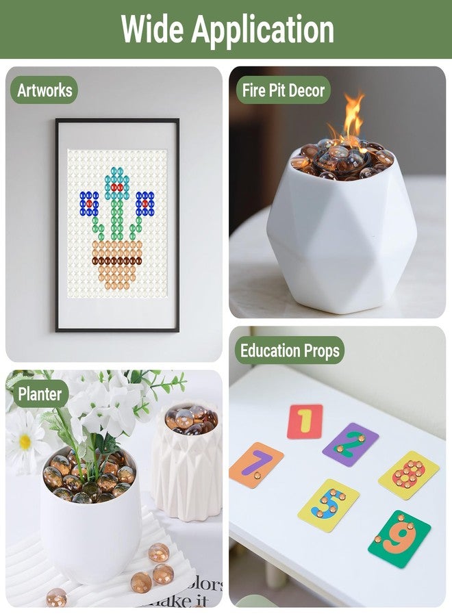 SUREAM 1LB Flat Glass Marbles, Brown Decorative Marbles for Vase Filler, Glass Beads Stone for Fish Tank Rocks Vase Fillers DIY Crafts Table Scatter Decor - Image 5