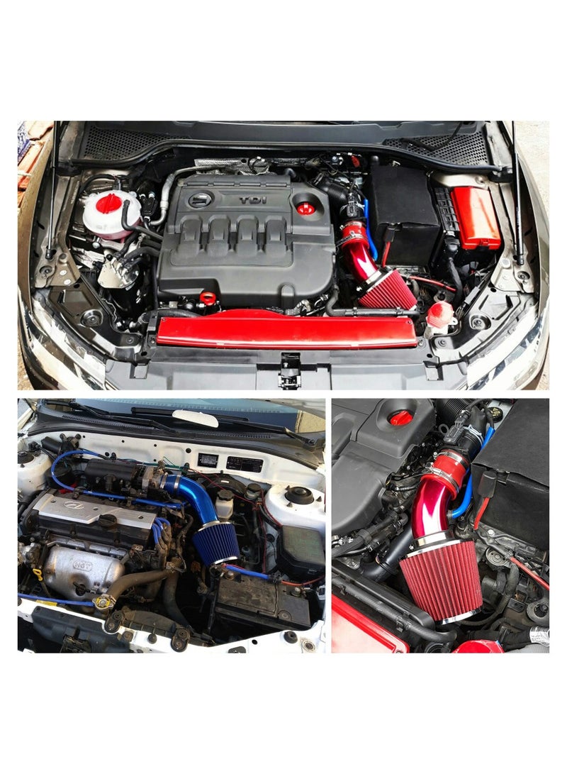 General 76mm Universal Car Air Intake Kit High Flow Cold Air Intake Induction Pipe Hose Kit with Modification Air Filter Compatiable with 76mm or 64mm Air Intake Hose  - Image 2