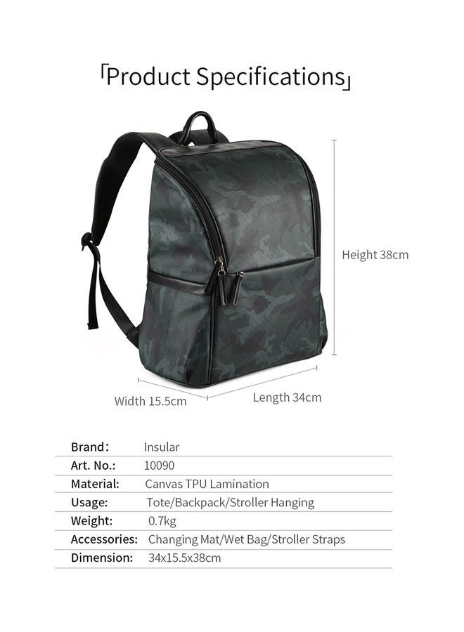 NIBEMINENT Large Capacity Multi-Function Waterproof Diaper Bag - Image 2