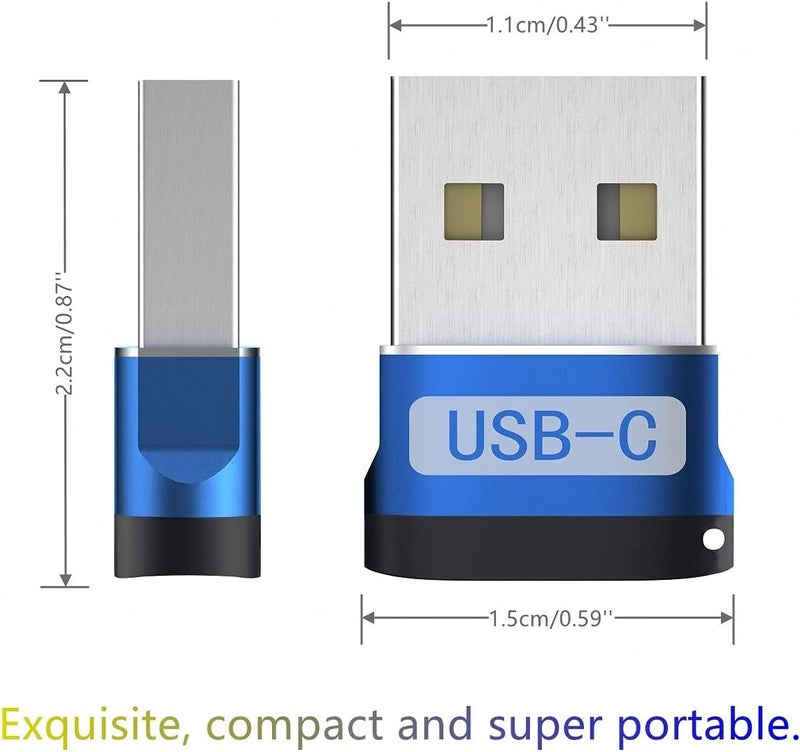 rts /2 Pack/Usb C Type C Female To Usb Male Adapter,Type A Charger Converter For Apple/Iwatch/Watch Series/7/8/Se/Iphone 11/12/13/14 Plus ProMax/Airpods Ipad Air 4/5 Mini 6/Samsung Galaxy S20 S21 S22 - Image 2