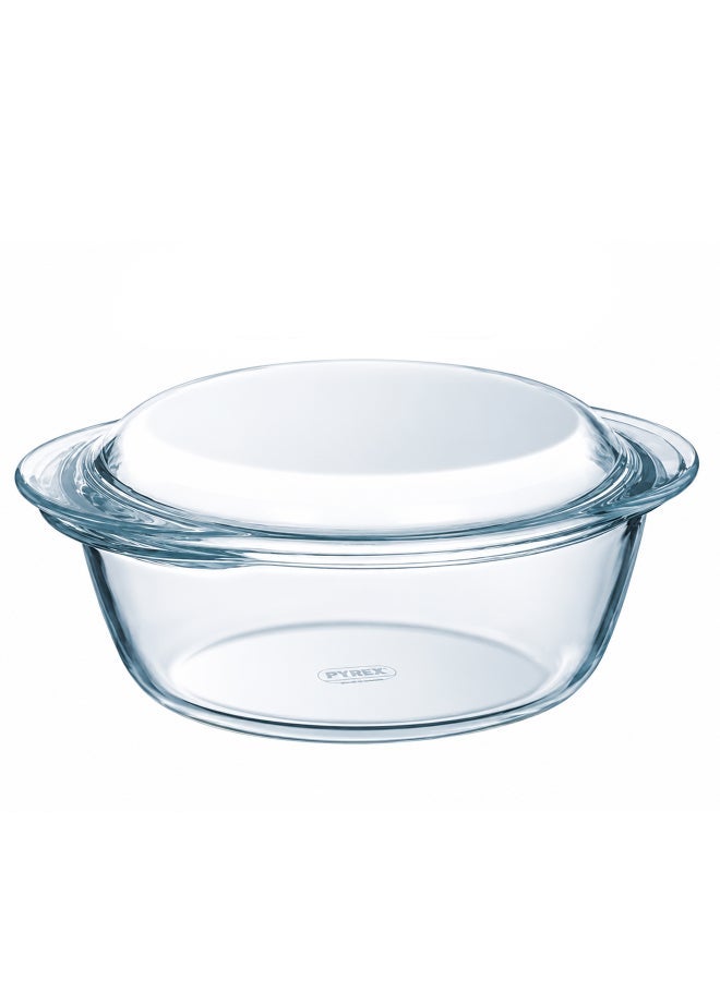 بيريكس Pyrex Essentials Round Casserole Dish 1.3L Borosilicate Glass Bakeware, Oven, Microwave, Freezer & Dishwasher Safe, Ideal for Baking, Roasting & Serving, BPA Free - Image 1
