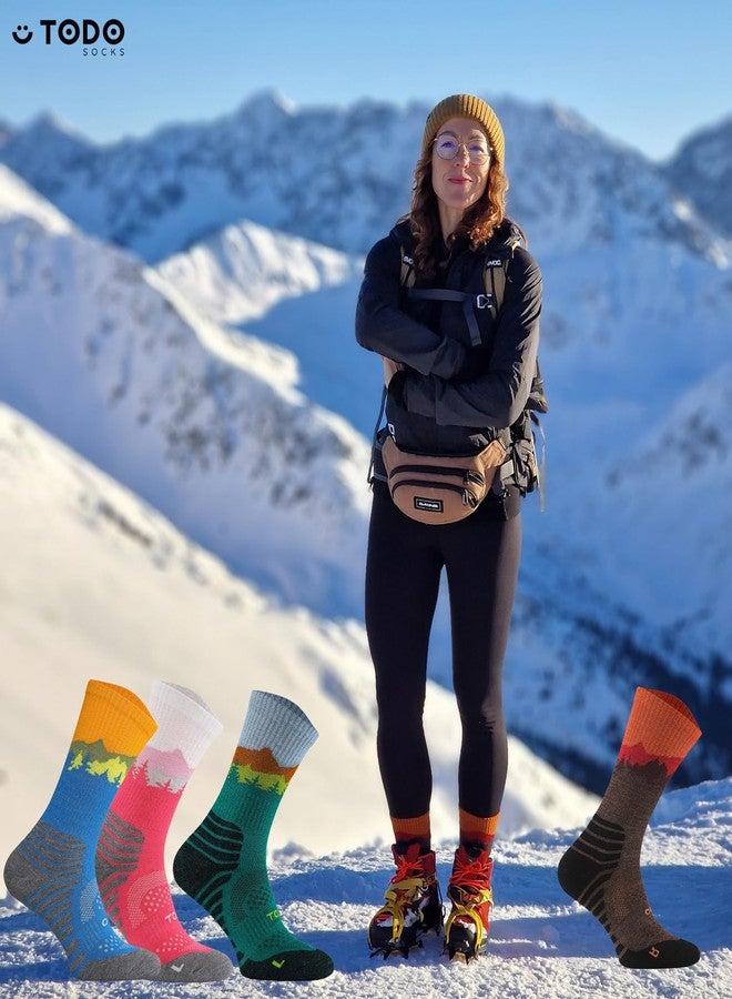 تودو جوارب TODO للمشي لمسافات طويلة مصنوعة من 55% صوف ميرينو - قابلة للتهوية، دافئة - لجميع الأنشطة الخارجية (فالكون فوكسيا، 39) - Image 2