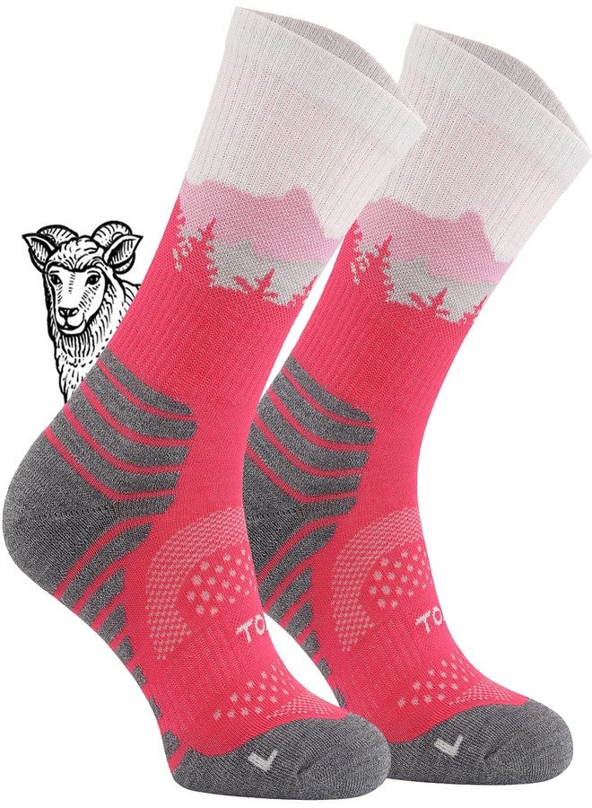 تودو جوارب TODO للمشي لمسافات طويلة مصنوعة من 55% صوف ميرينو - قابلة للتهوية، دافئة - لجميع الأنشطة الخارجية (فالكون فوكسيا، 39) - Image 1