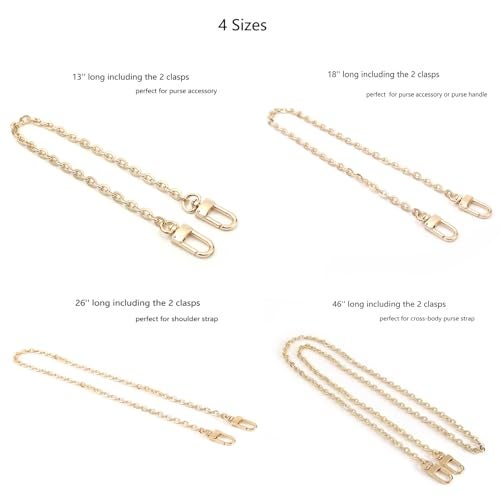 Xiazw Mini Copper Purse Chain Shoulder Crossbody Strap Bag Accessories Charm Decoration (Gold, 18'') - Image 2