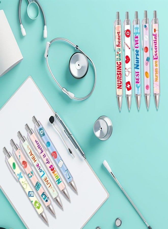 Fancy Land Funny Nurse Pens Lovely Cartoon Retractable Nursing Ballpoint Pen for Medical Assistant Workers Appreciation Supplies 10Pcs - Image 5