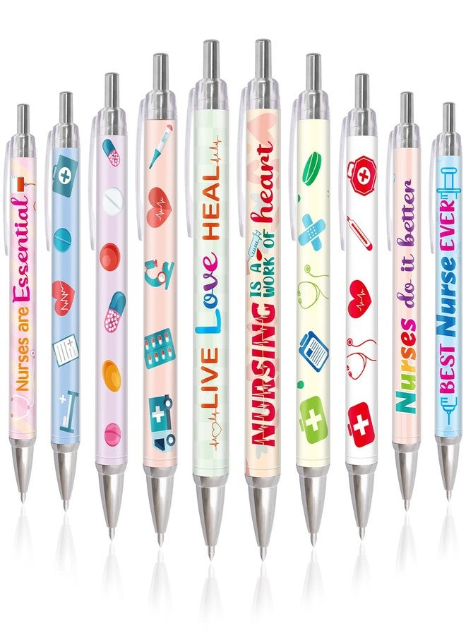 Fancy Land Funny Nurse Pens Lovely Cartoon Retractable Nursing Ballpoint Pen for Medical Assistant Workers Appreciation Supplies 10Pcs - Image 1